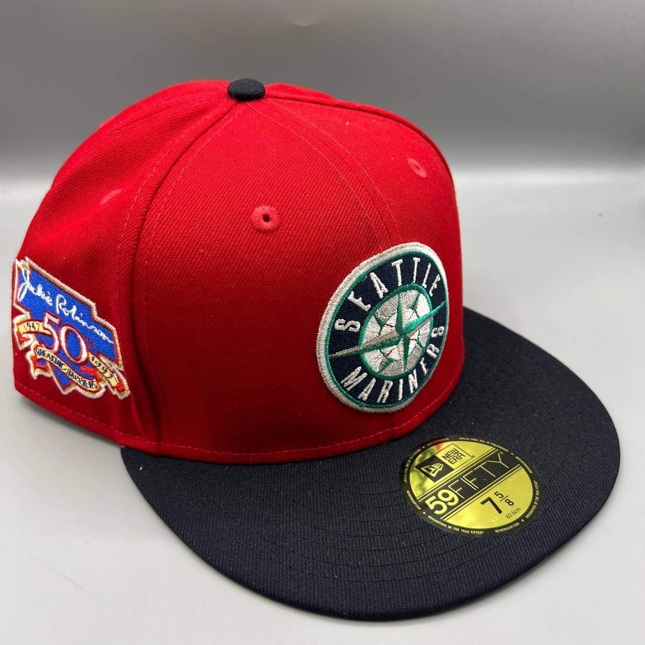 Seattle Mariners Hat Men 7 5/8 Jackie Robinson 59Fifty New Era MLB Snap Back Cap