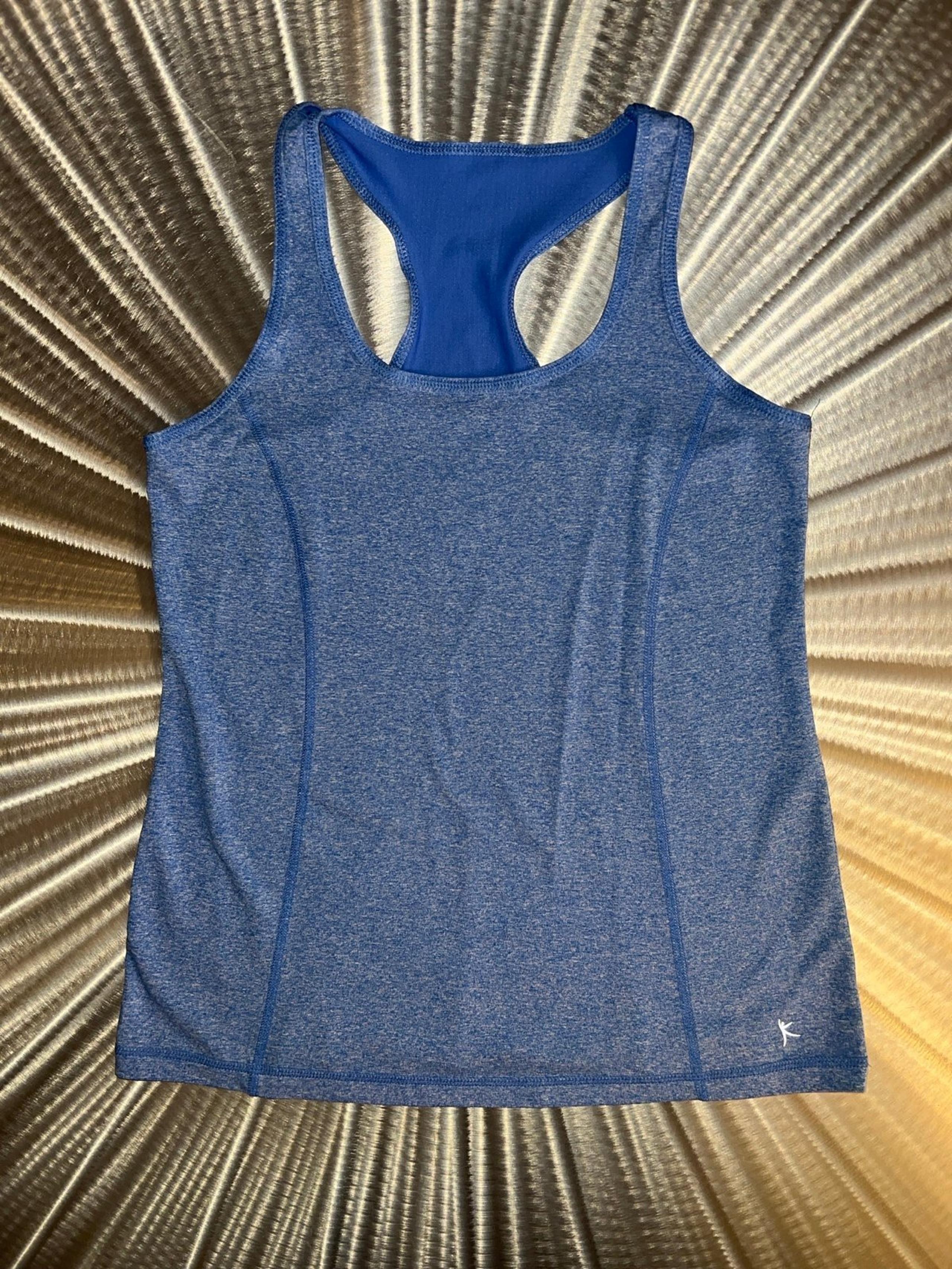 Danskin Now Women' Sleeveless Blue Semi Fitted Dri-fit Athletic Tank Top - Small
