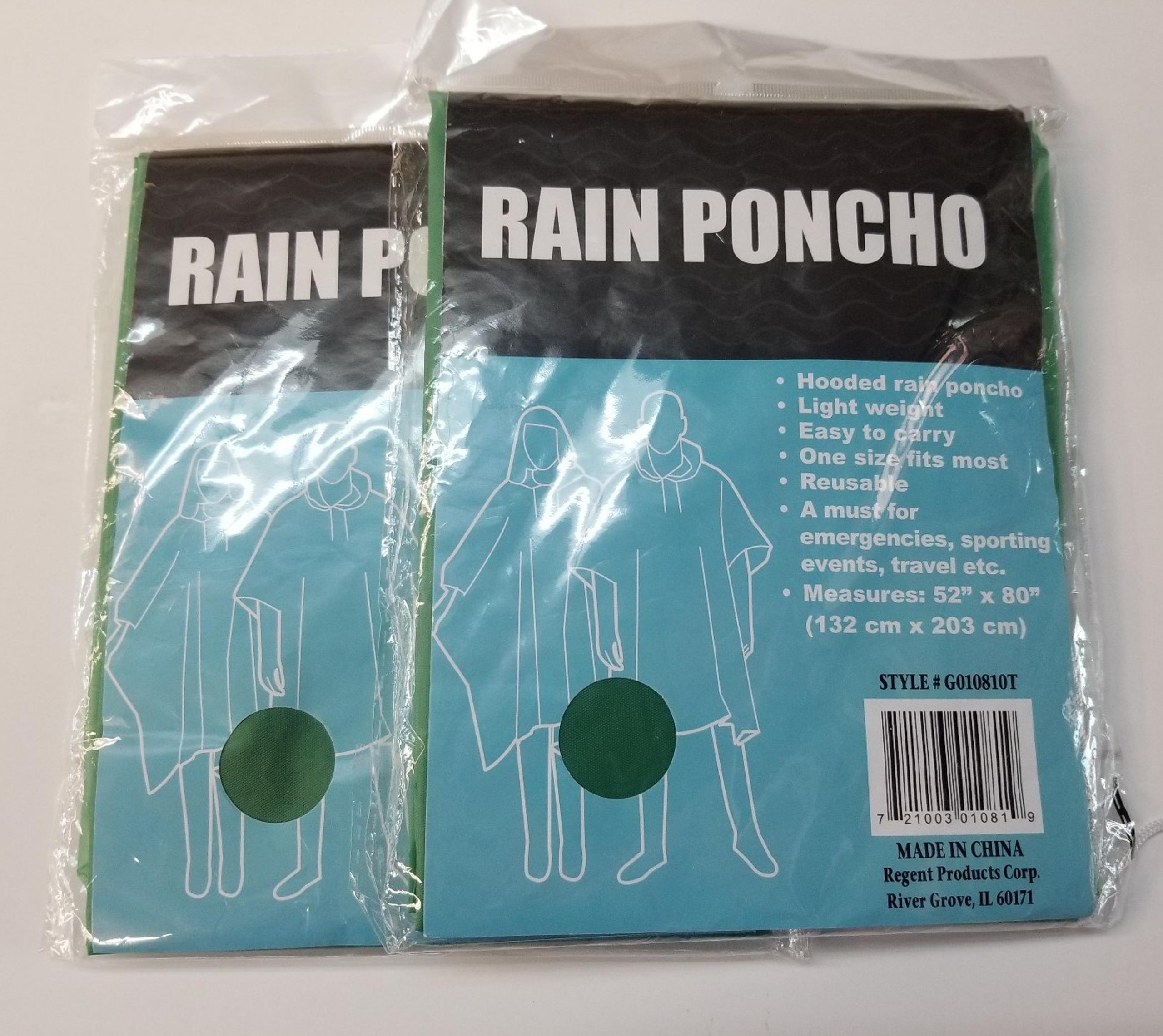 Lot of 2 Rain ponchos with hoods Rain Gear