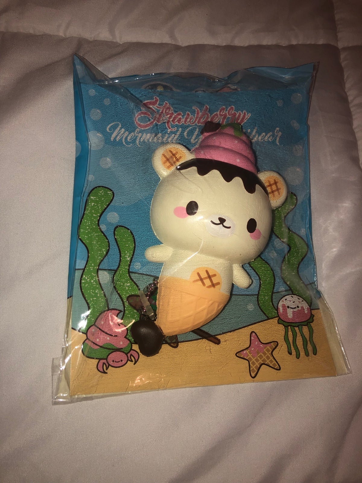Yummibear Strawberry Mermaid Puni Maru Squishy Yummibear Strawberry Mermaid Puni Maru Squishy