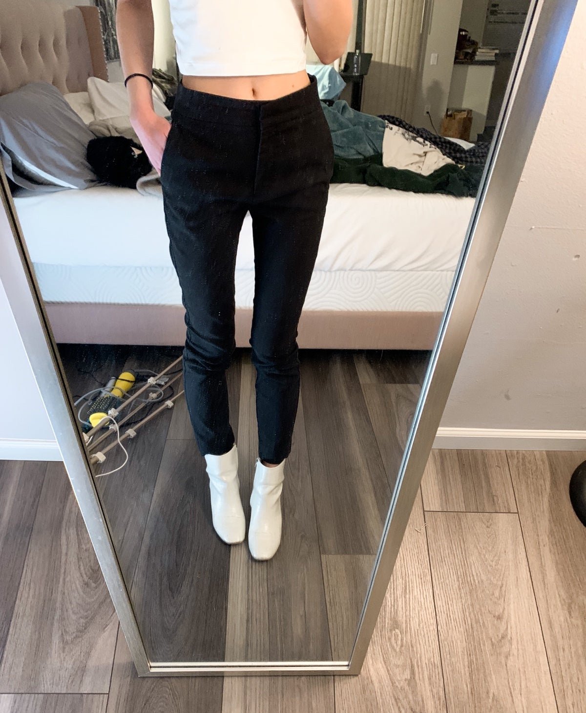 Zara XS black high waisted pants (straight leg)