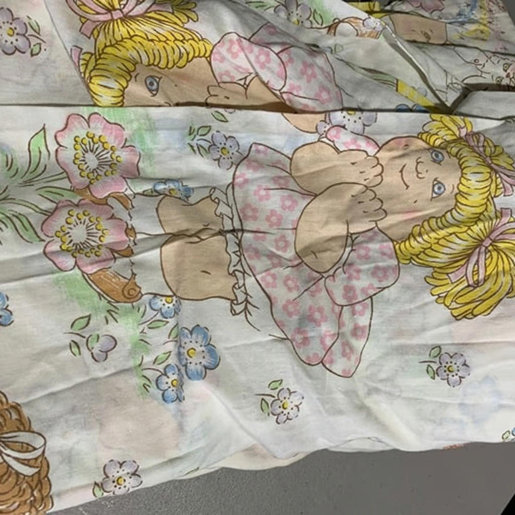 SUPER RARE VINTAGE CABBAGE PATCH CURTAINS 1980s 43x82 EACH SIDE