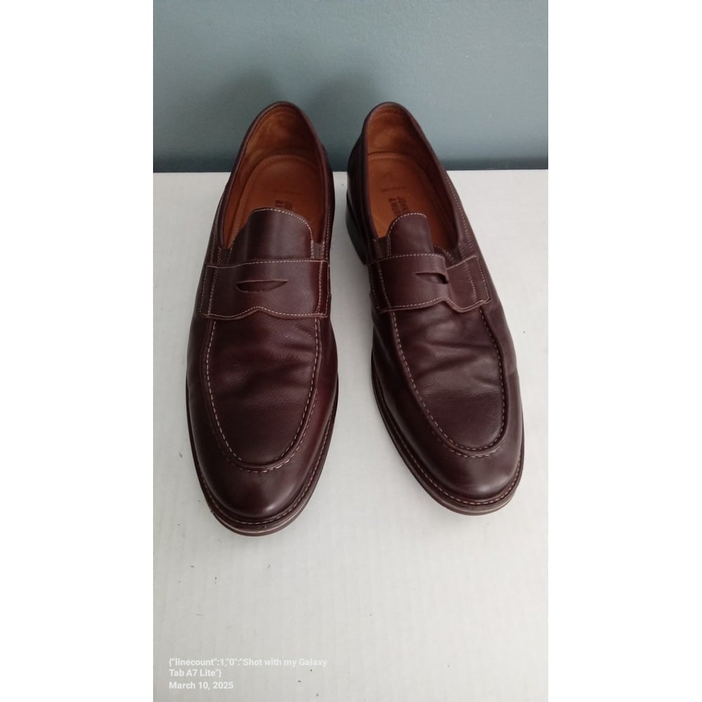Johnston & Murphy Penny Loafers Leather Dress Shoes Brown Slip On Size?