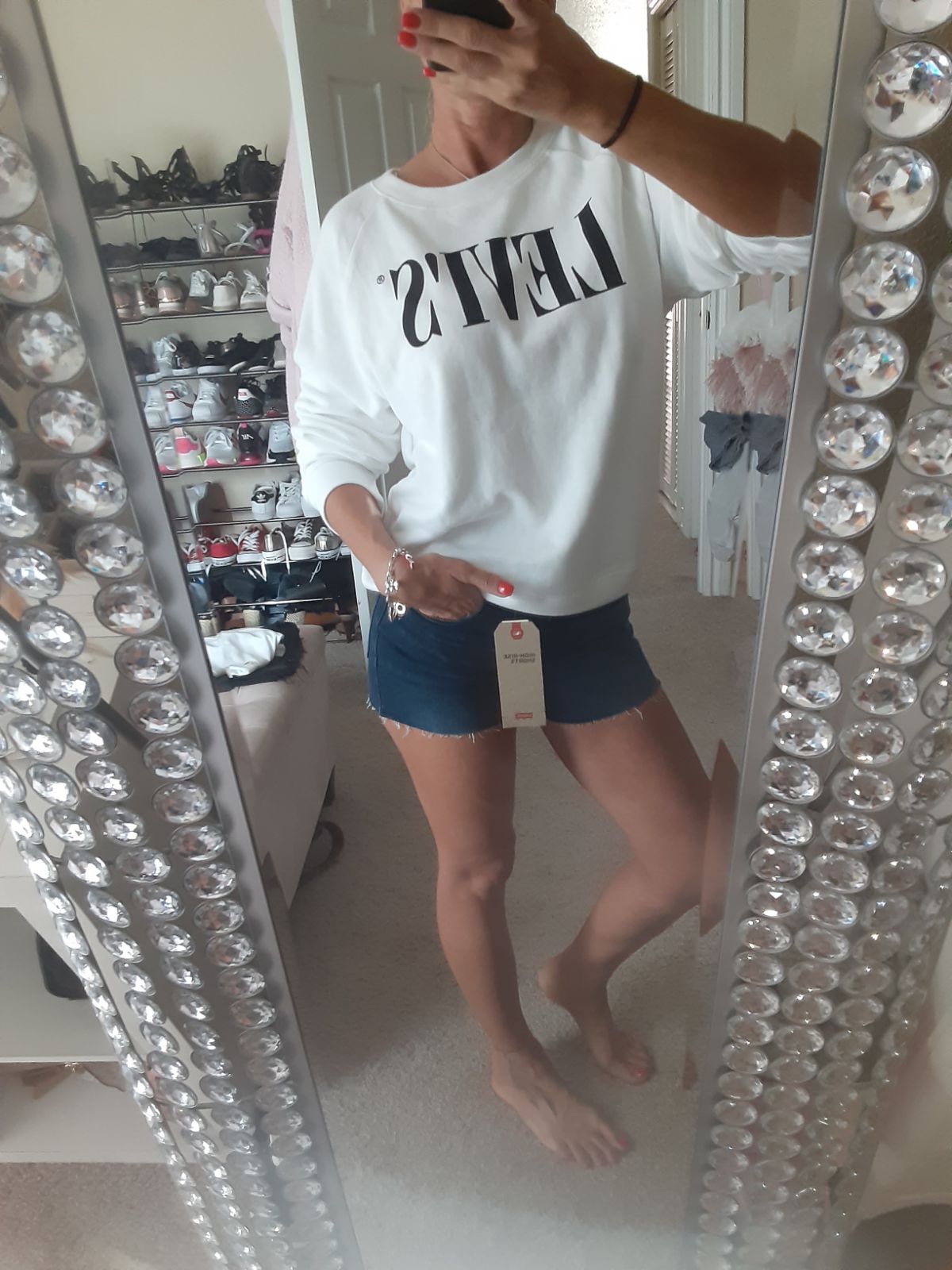 Levi's shorts High-rise blue jeans short