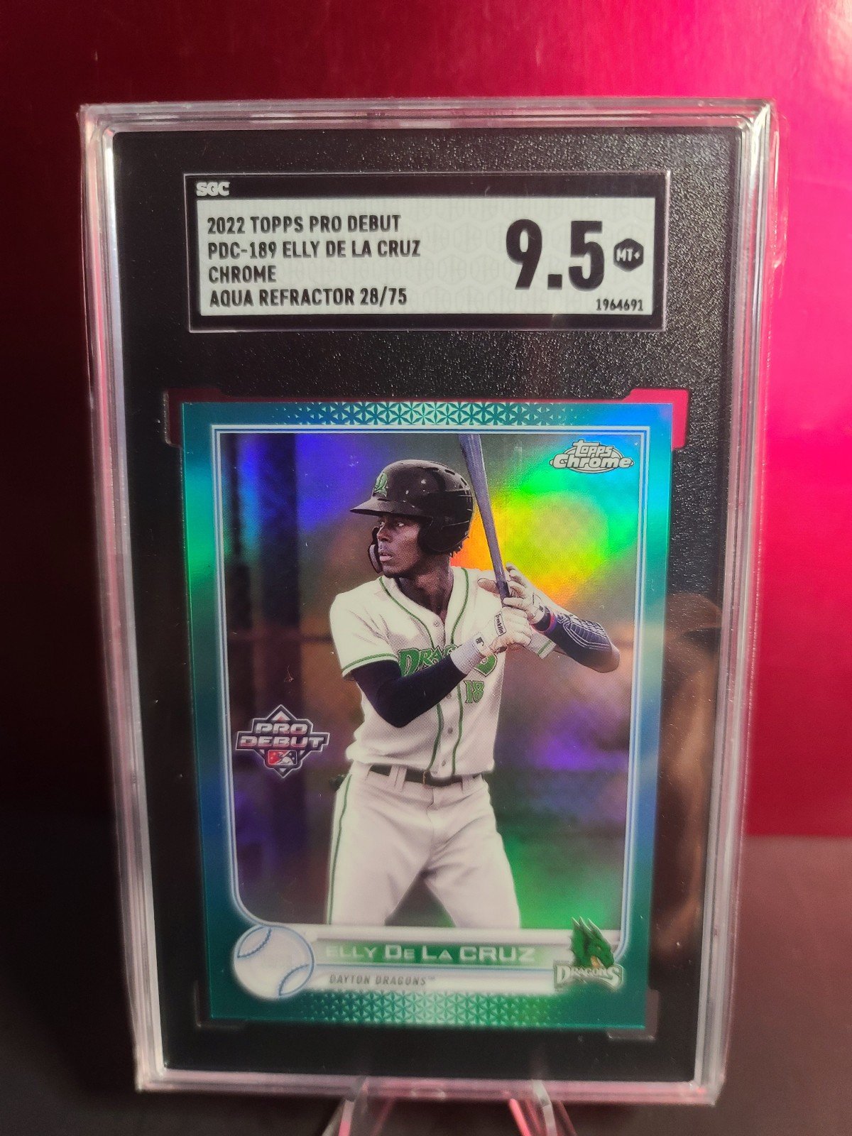 Elly De La Cruz SGC 9.5 Dayton Dragons Aqua Refractor