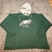 Vtg Y2K NFL Philadelphia Eagles ONE Hoodie Green Size 2XL XXL 2 Tone Hanes