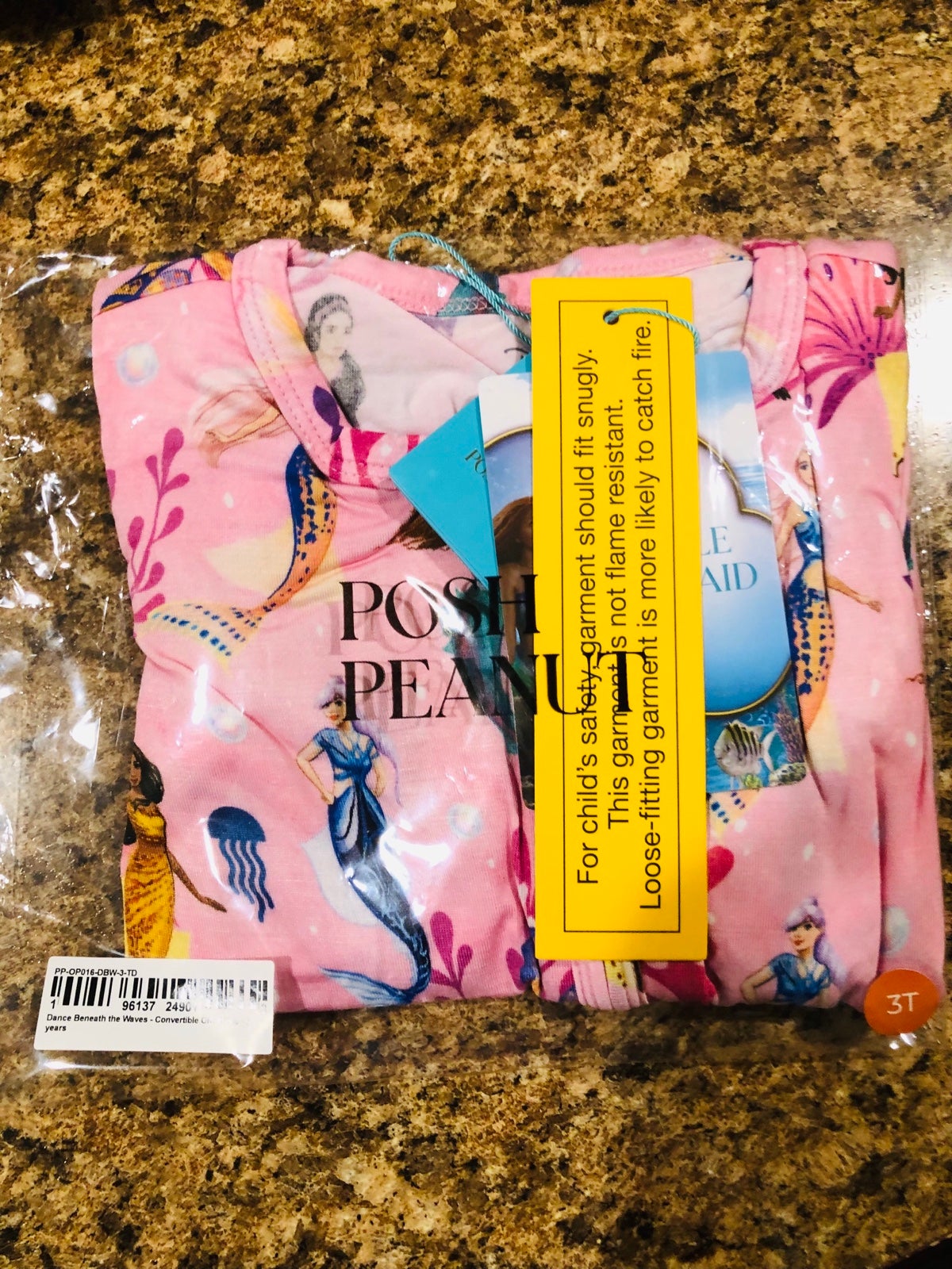 POSH PEANUT DISNEY LITTLE MERMAID ONE PIECE ROMPER 3t NWT POSH PEANUT