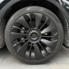New! Tesla Model Y Hubcaps 19 Inch Wheel Covers, Matte Black