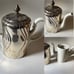 Antique Vintage Krautheim Victorian White Teapot With Silver Plated Sheath 9”