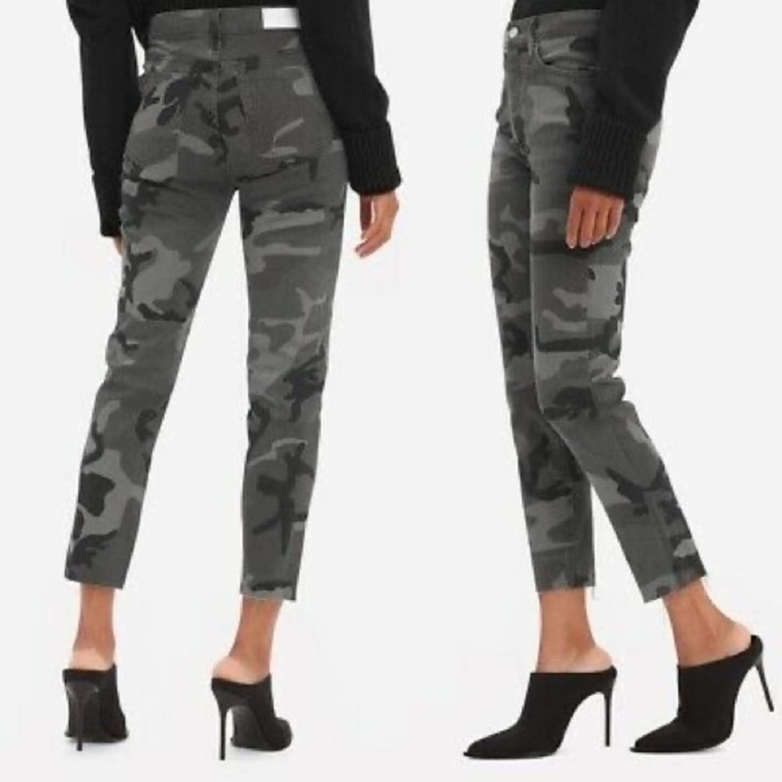 NEW w/tags RE/DONE grey camo high rise jeans sz 26