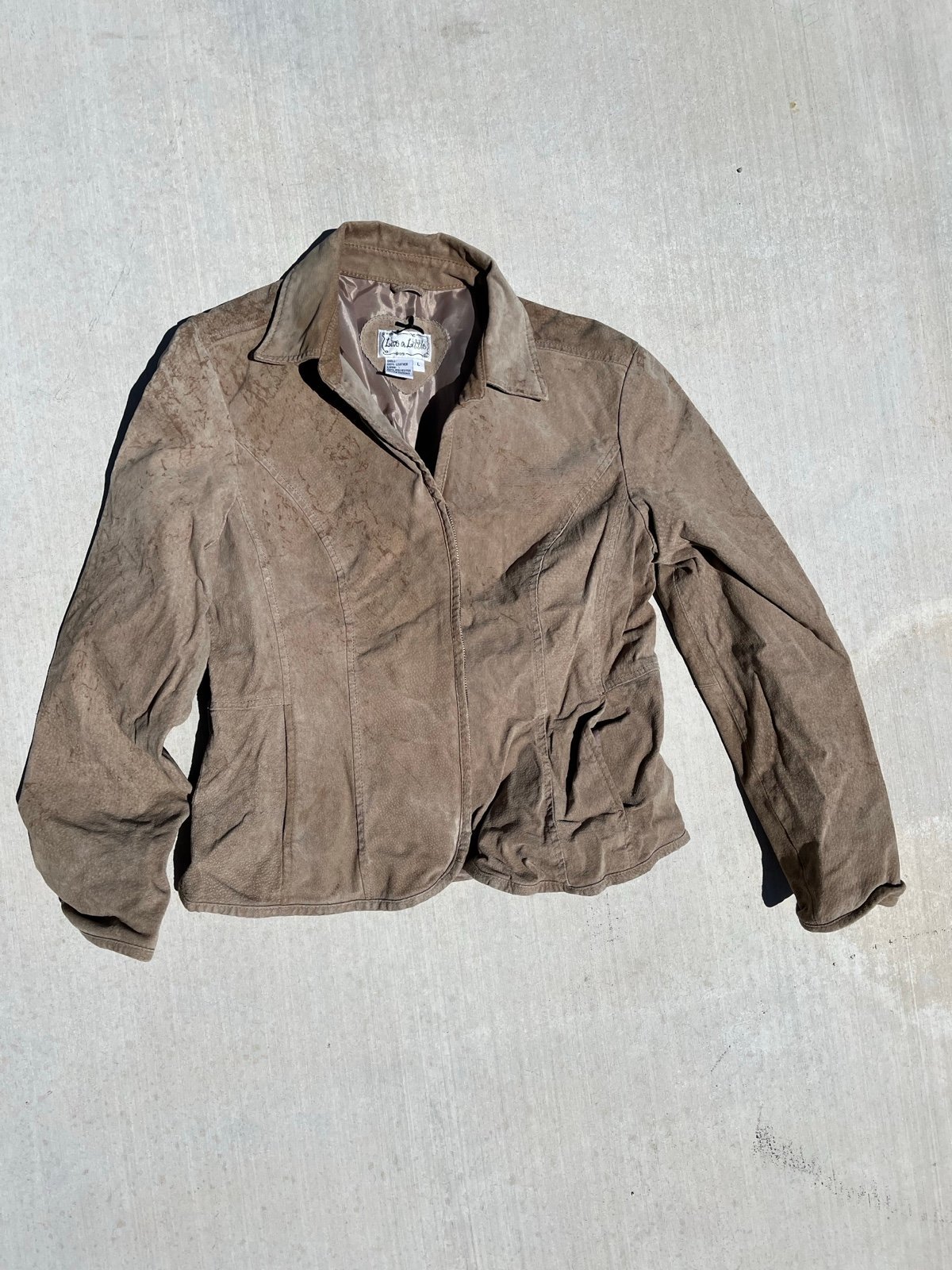 Live a Little Zip Up Leather Jacket - size Large