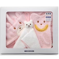 Miki House bath time poncho mitten & was