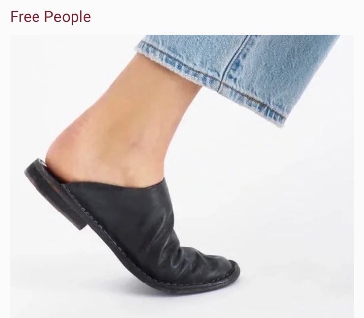 Free People Blake Stitch Down Mules in Black