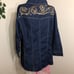 Susan Graver button down sequin embellished denim blouse