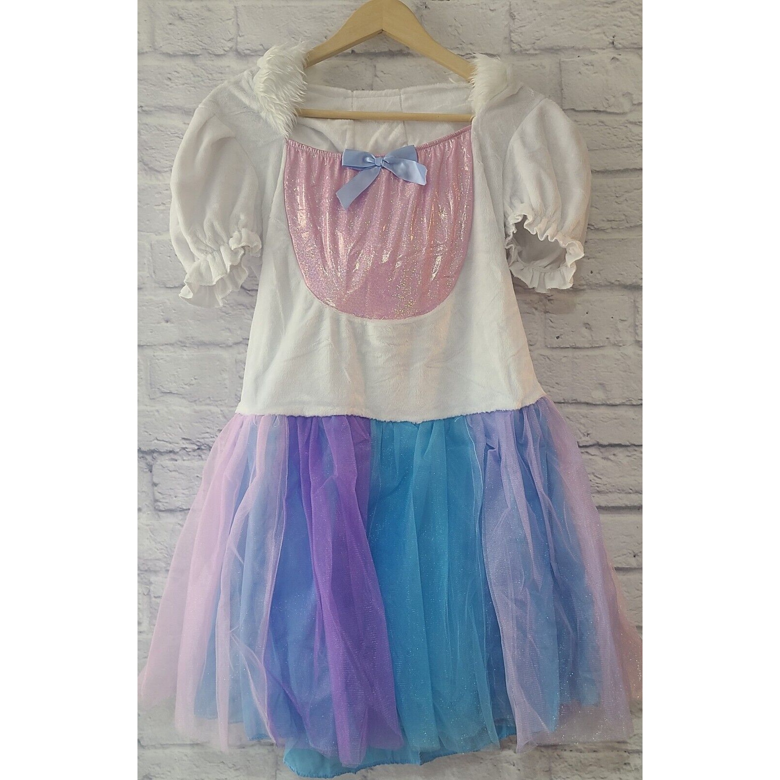 Magical Unicorn Hooded Dress Halloween Costume Women's Large White Pink Purple