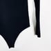 Everlane Womens Small Black The Long Sleeve V Neck Bodysuit Top Thong Bottom