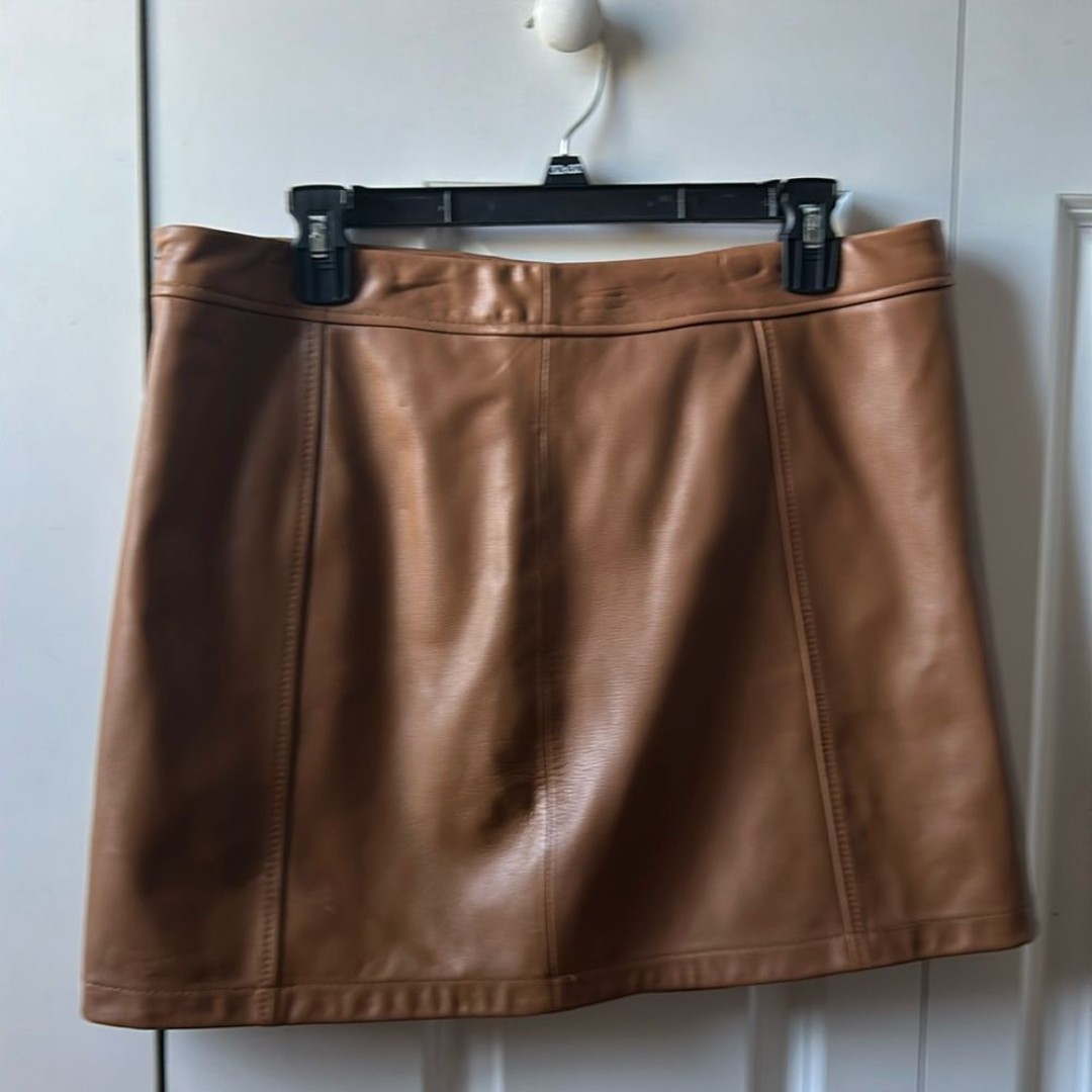 Gianni Bini High Waisted Leather Miniskirt Size Large
