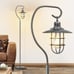 64 H Rustic Lantern Floor Lamps for Living Room with Hanging Lampshade Elegant