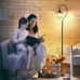 64 H Rustic Lantern Floor Lamps for Living Room with Hanging Lampshade Elegant