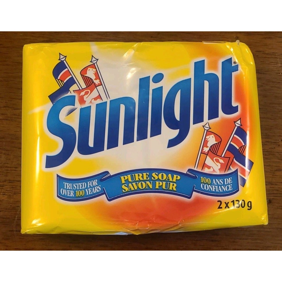 NOS Sunlight PURE SOAP Laundry Detergent Bar 2 x 130 g Made in Canada Multi Avl