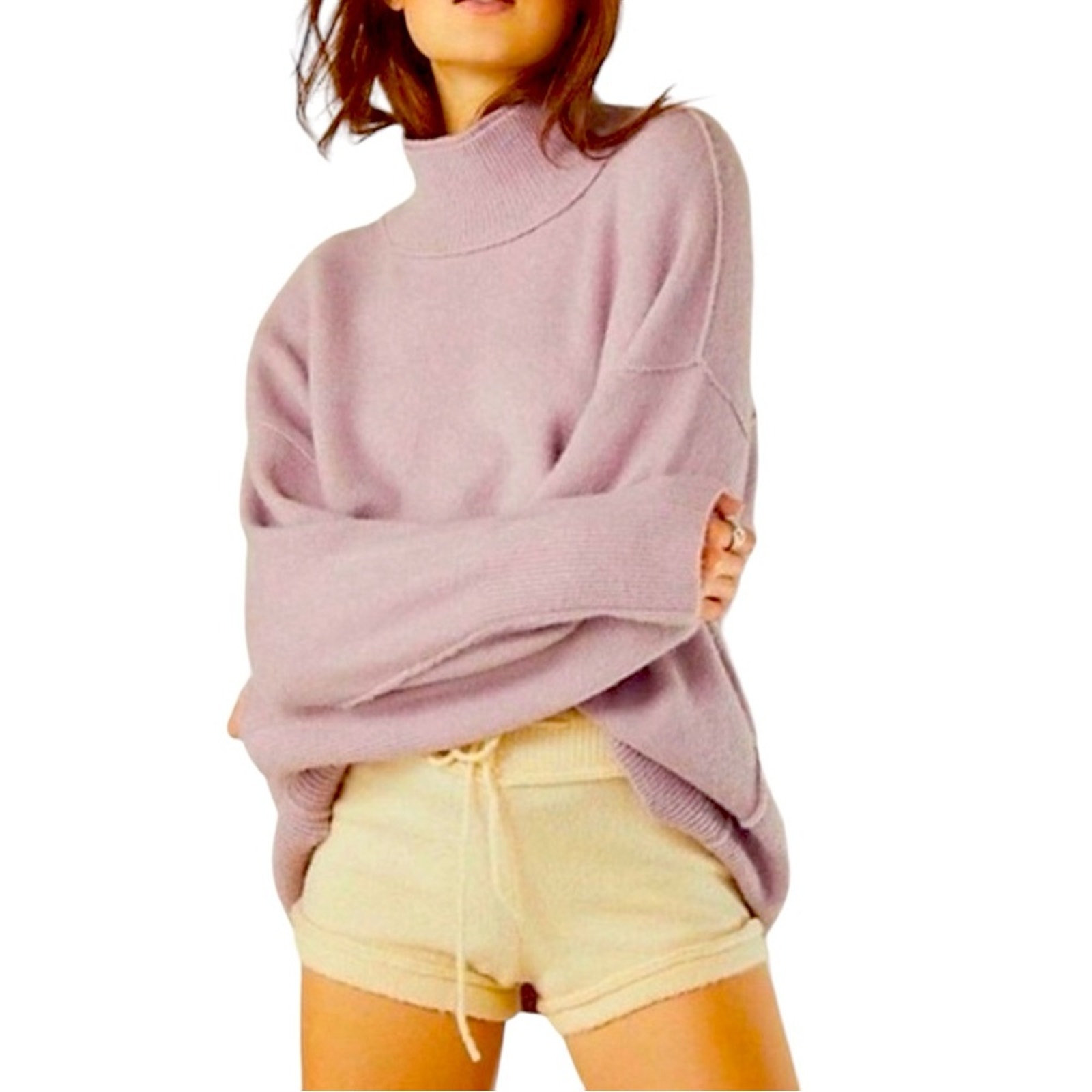Free People Afterglow Mock Neck Sweater, New