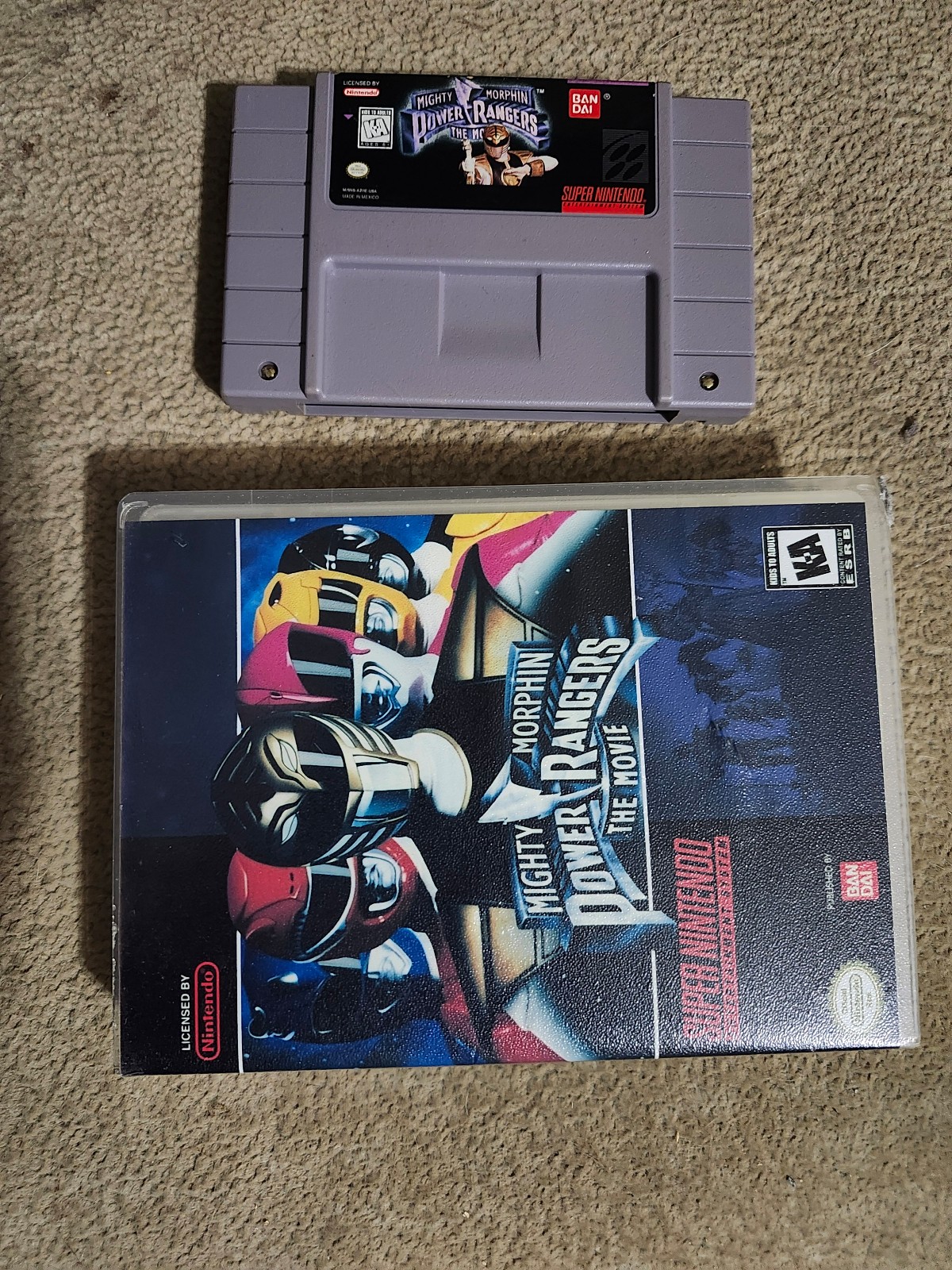 Mighty Morphin Power Rangers The Movie Super Nintendo SNES Game with Custom Case