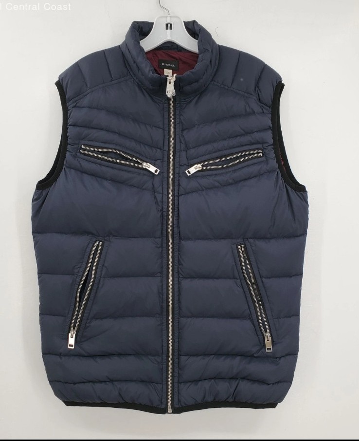 Diesel Women's Midnight Blue Puffer Vest Size Large NEW