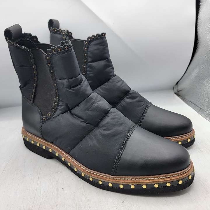 Free People Atlas Puffer Womens 11 Black Chelsea Boots Casual Fashion Party
