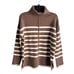 Line & Dot Turtleneck Sweater in Brown And Cream Stripe Size Small - NWT