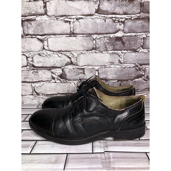 Fly London Black Leather Cap Toe Comfort Lace Up Oxfords Shoes Men Sz 43EU/10M