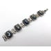 Vintage 1950s confetti lucite silver tone dark blue glitter book chain bracelet