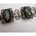 Vintage 1950s confetti lucite silver tone dark blue glitter book chain bracelet