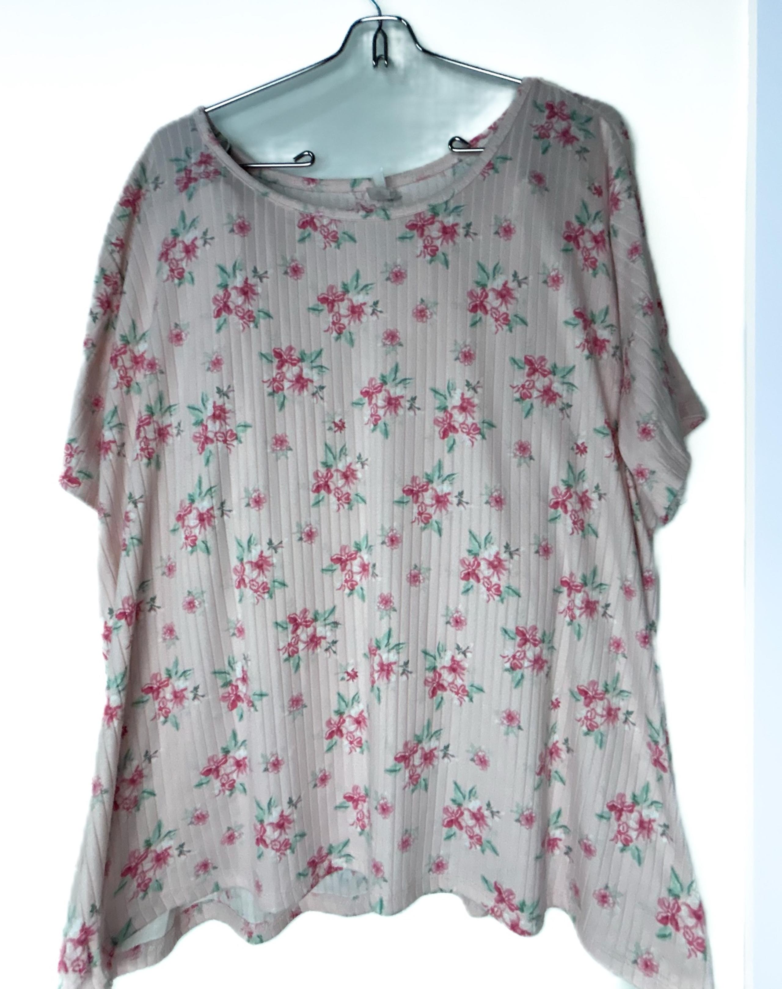 Flora Nikrooz Pink Floral Thermal Ribbed 2PC Pajama Set Women's 2X