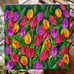 SOLD Original Painting. Multi-Color Tulips. Textured Pallet Knife Art