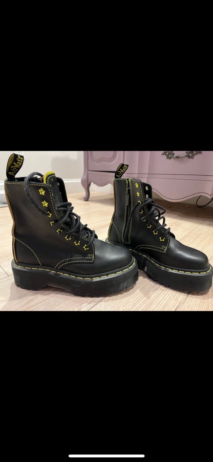 DR. MARTENS JADON II BOOT NEON STAR LEATHER PLATFORM BOOTS M4 W5