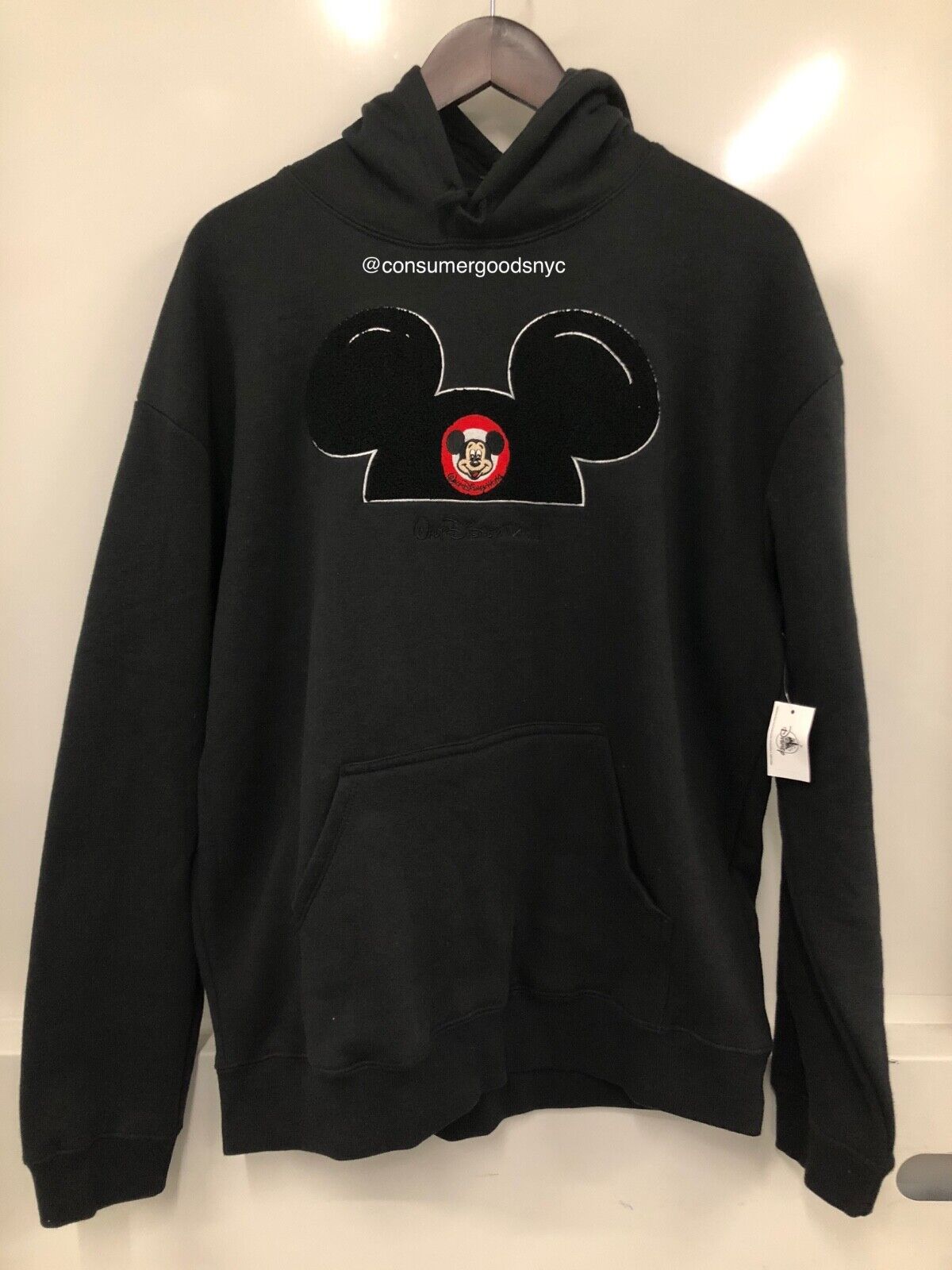 2025 Walt Disney World Parks Mickey Ear Hat Hoodie Pullover Sweatshirt Black M