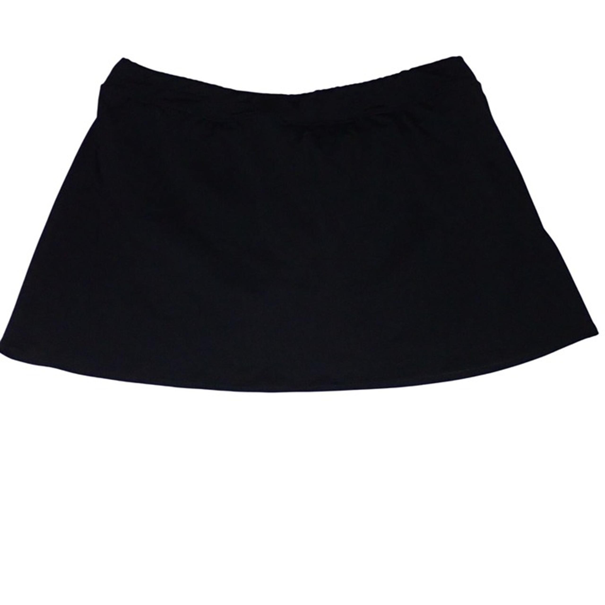 Lands' End Swim Skirt Skort Women 16 Black Modest Casual Classic