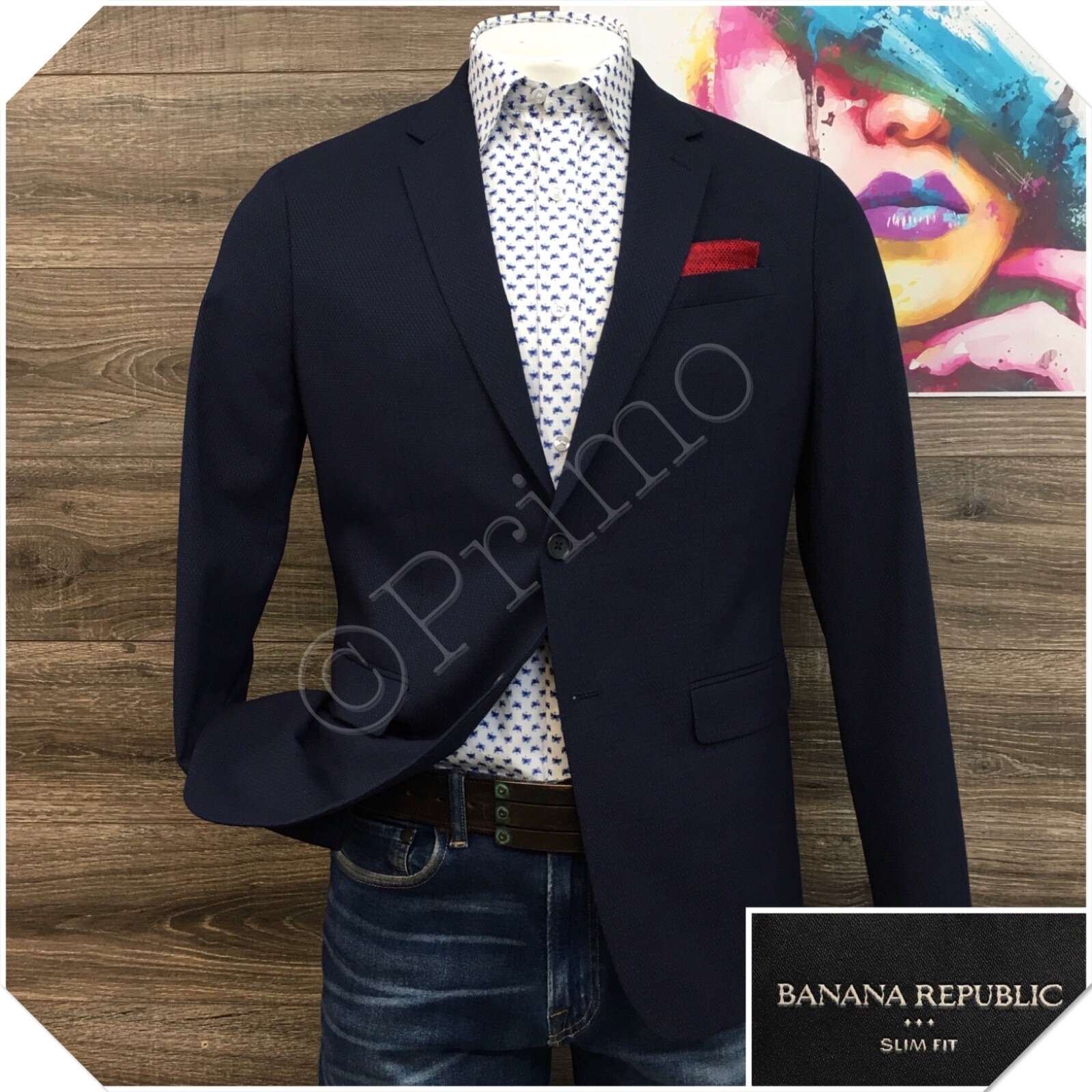 BANANA REPUBLIC Mens Blazer Sport Coat Casual Jacket Size 42R Two Button Suit