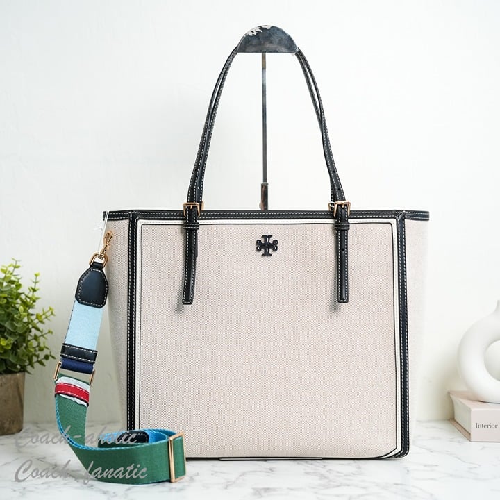 NWT Tory Burch Emerson Canvas Tote Crossbody 162854