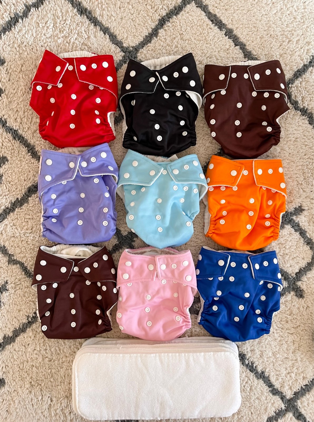 KaWaii Baby Cloth Diapers - 9 diapers + liners