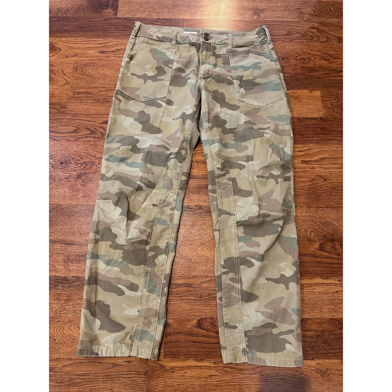 Pilcro Anthropologie Women's The Wanderer Camo Pants Cotton Spandex Size 32