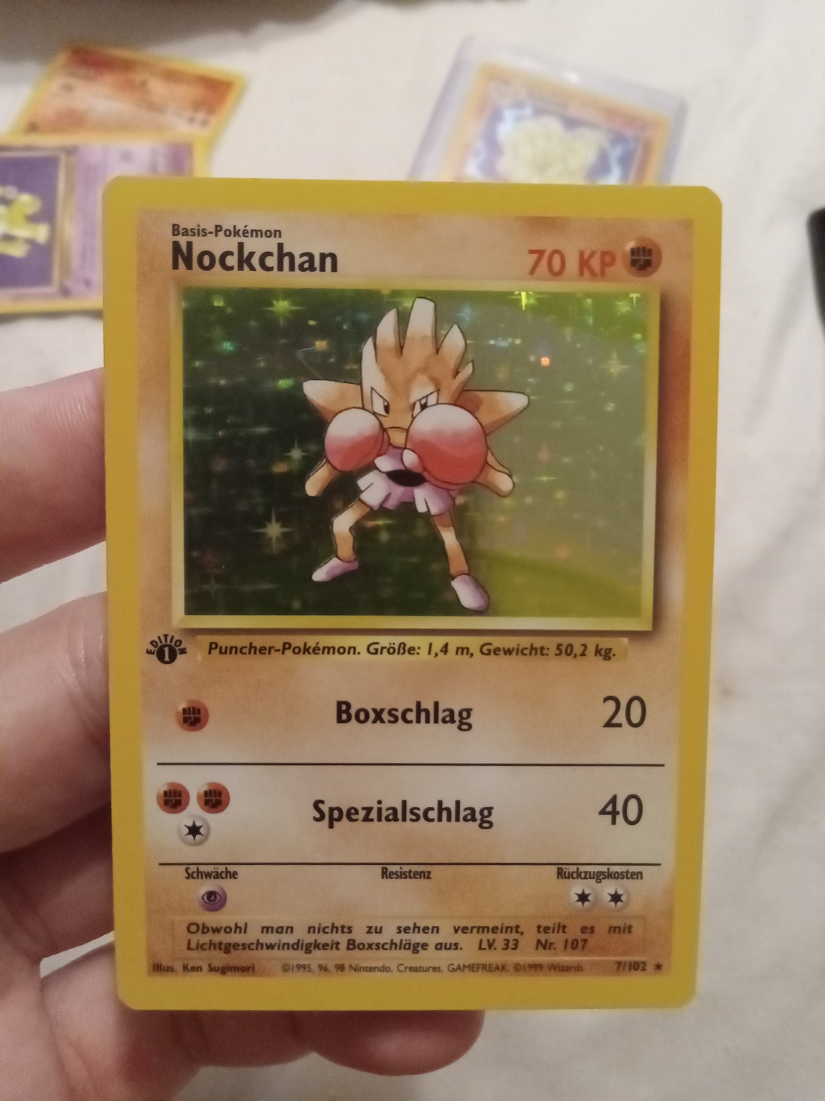 Nockchan/hitmonchan 1st edition holò base set VLp