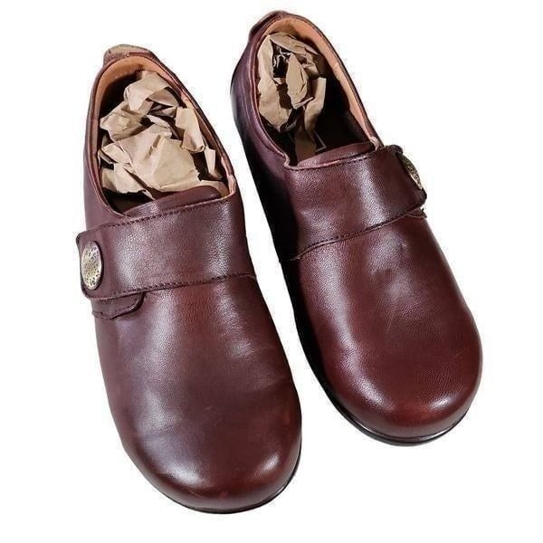 Propet Women's Brown Leather Autumn Comfort Loafer Slip-on Shoes Size 7