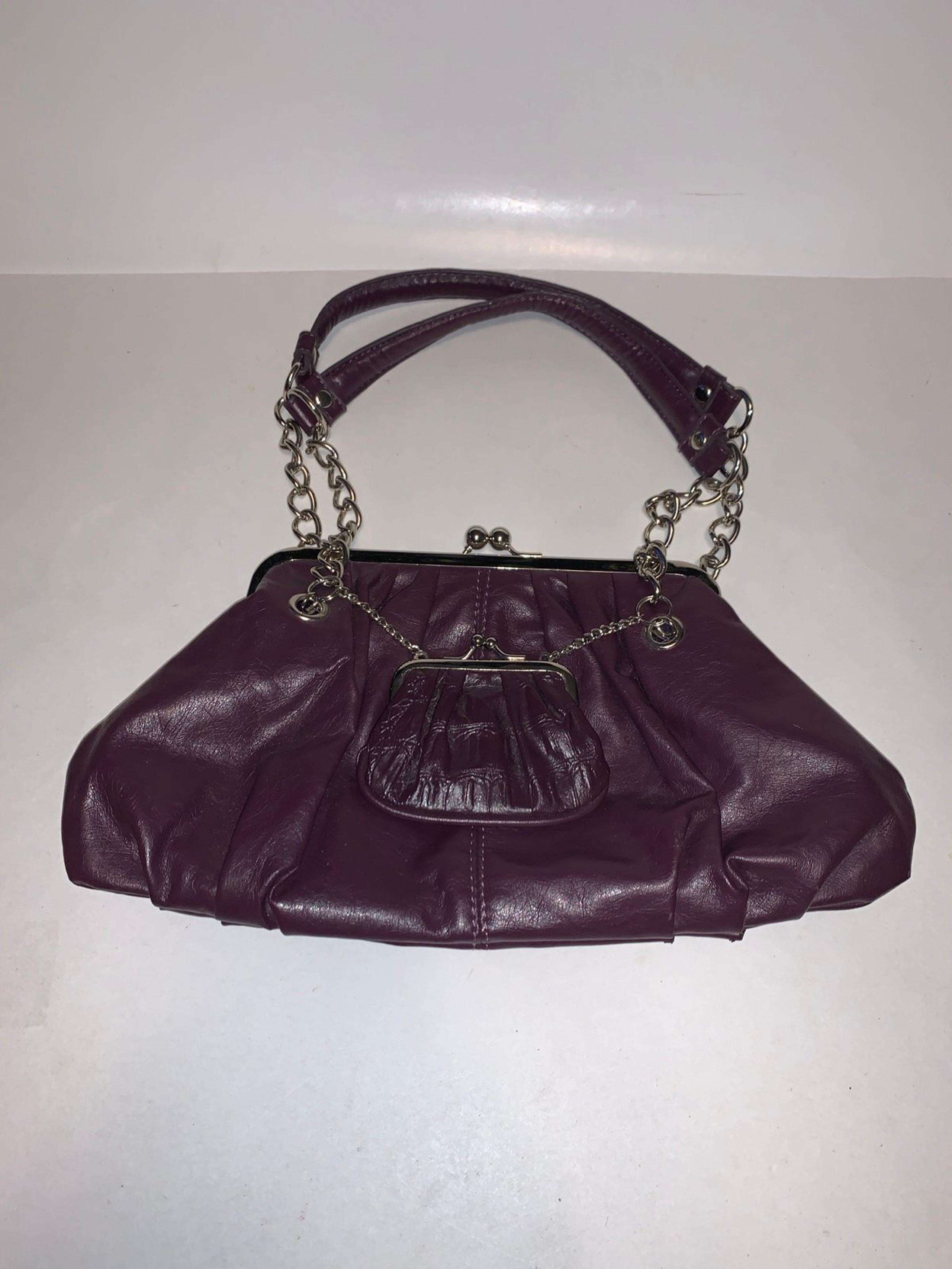 Candie’s Flaux Leather Purple Women’s Purse Set