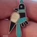 Vtg.1960'S native sterling silver ROADRUNNER Inlaid turquoise/mop/onyx ring-sz6