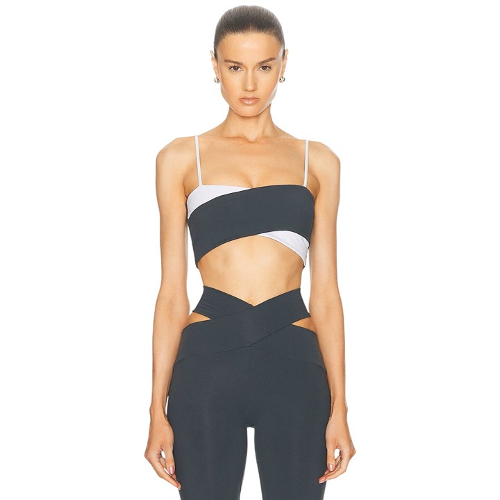 Live The Process Orion Colorblock Bra in Ebony & Lavender X-Small New Womens Spo
