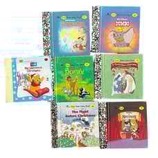 Set Of 7 Disney Little Golden Books Collection Pooh Pinocchio Dumbo Bambi Christ