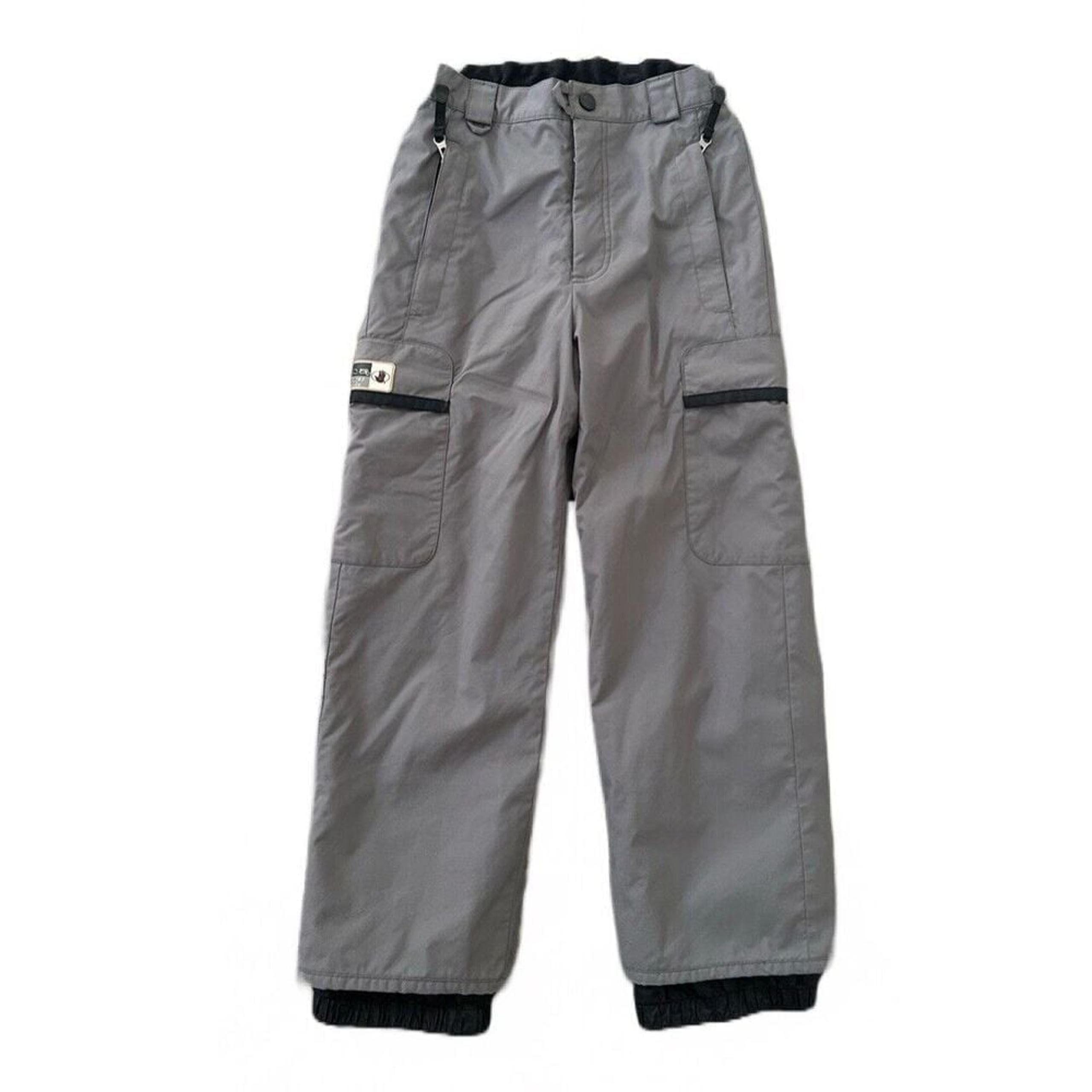 Body Glove Kids Grey Snow Ski Pants Adjustable Waist Cargo Waterproof Size 10