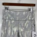 NEW ZYIA Metallic Silver Camo Pocket Light n Tight High Rise Capri Leggings 8-10