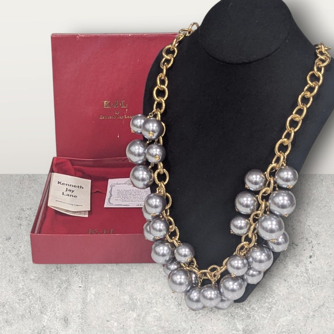KJL Necklace Chunky Beaded Large Statement Kenneth Jay Lane Runway